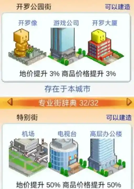 《都市大亨物语》专业街词典汇总图鉴一览 《都市大亨物语》专业街词典汇总图鉴一览